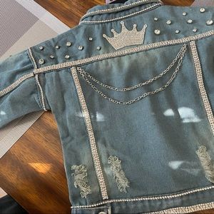 Custom rhinestone Jean jacket